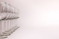 Many wine glasses in a row Royalty Free Stock Photo
