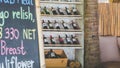 .Many wine racks and menu