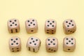 Many wooden dice Royalty Free Stock Photo