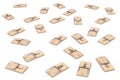 Many Wooden Mousetraps. 3d Rendering