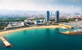 Many yachts lying at Port in Barcelona, Spain Royalty Free Stock Photo