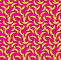 Many yellow bananas pattern on pink background Royalty Free Stock Photo