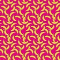 Many yellow bananas pattern on pink background