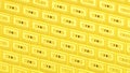 Many yellow cassette tapes on yellow background.