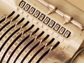 Many Zeros in the display of an old mechanical calculator