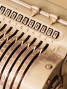 Many Zeros in the display of an old mechanical calculator