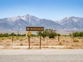 Manzanar Detention Camp signpost, Manzanar National Historic Sit