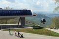 Cable lift at the resort `Manzherok` in the Altai Mountains