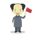 Mao Zedong cartoon character. Vector Illustration.