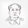 Mao Zedong Chairman vector sketch illustration