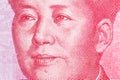 Mao Zedong on chinese hundred yuan banknote. High resolution photo. Royalty Free Stock Photo