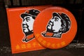 Mao Zedong`s image stamped on some communist relics from the 60`s.