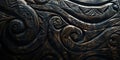 Maori carving design on wood, typical for Maori cultural artifacts, Matariki, banner, copy space Royalty Free Stock Photo