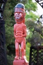 Maori carving sculpture in Rotorua, New Zealand Royalty Free Stock Photo