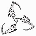 Maori fern tattoo flash set. Silver feather tattoo. Triskel tattoo flash