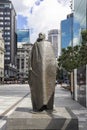 A Maori figure in a Kaitaka cloak sculpted by Molly Macalister