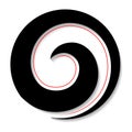 Maori Koru icon Black Red with Shadow