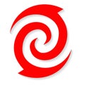 Maori Koru icon Red with Shadow