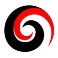 Maori Koru Red Black Spiral