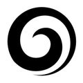 Maori koru spiral swirl for logo or icon in black Royalty Free Stock Photo