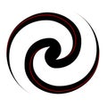 Maori koru spiral swirl for logo or icon in black