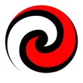 Maori koru spiral swirl for logo or icon in red