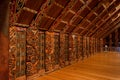 Maori meeting house interior Royalty Free Stock Photo