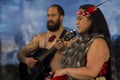 Maori performing traditional dance haka