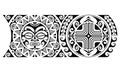 Maori polynesian tattoo border tribal sleeve seamless pattern vector with sun face. Samoan bracelet tattoo design fore arm or foot Royalty Free Stock Photo