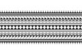 Maori polynesian tattoo bracel wide. Tribal sleeve seamless pattern vector. Samoan border tattoo design fore arm or foot.