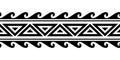 Maori polynesian tattoo bracelet with waves. Tribal sleeve seamless pattern vector. Royalty Free Stock Photo