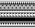 Maori polynesian tattoo sleeve. Tribal bracelet seamless pattern vector. Samoan border tattoo design fore arm or foot.