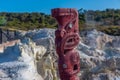 Maori sculpture at Hell\'s gate in New Zealand