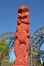 Maori sculpture in Rotorua New Zealand Royalty Free Stock Photo