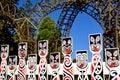 Maori sculptures in Rotorua New Zealand Royalty Free Stock Photo