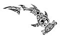 Maori style hammer shark tattoo