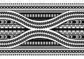 Maori style armband horizontal ornament. Seamless Royalty Free Stock Photo