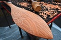 Maori Taiaha traditional weapon wood curving Royalty Free Stock Photo