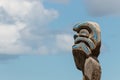 Maori totem against blue sky Royalty Free Stock Photo