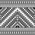 Polynesian geometric seamless vector pattern, Hawaiian tribal cool monochrome design inspired by Maori tattoo art