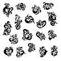 Maori tribal tattoo - Set of different vector tribal tattoo in polynesian style.