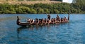 Maori Waka (canoe) on Lake Rotoiti Royalty Free Stock Photo