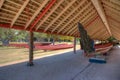 Maori war canoe at Waitangi treaty grounds in New Zealand