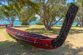 Maori war canoe at Waitangi treaty grounds in New Zealand Royalty Free Stock Photo
