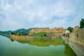 Maota Lake and Amber Fort in Jaipur, Rajasthan, India