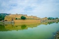 Maota Lake and Amber Fort in Jaipur, Rajasthan, India