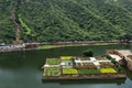 Maota Lake and Kesar Kyari (Saffron Garden) in Amber fort. Jaipur, India