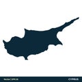 Cyprus - Europe Countries Map Vector Icon Template Illustration Design. Royalty Free Stock Photo