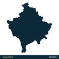Kosovo - Europe Countries Map Vector Icon Template Illustration Design. Vector EPS 10.