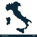 Italy - Europe Countries Map Vector Icon Template Illustration Design. Vector EPS 10. Royalty Free Stock Photo